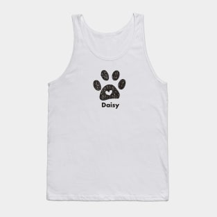 Daisy name made of hand drawn paw prints Tank Top